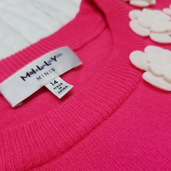 MILLY MINIS Girls Bright Pink Sweater, 14 - Picture 5 of 6